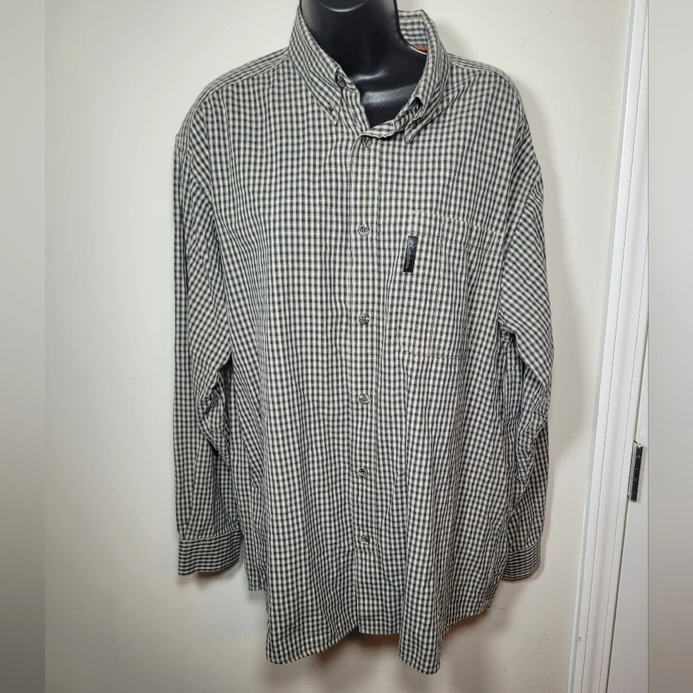 Men's Columbia Striped Long Sleeve Button Down Shirt sz L 0207
